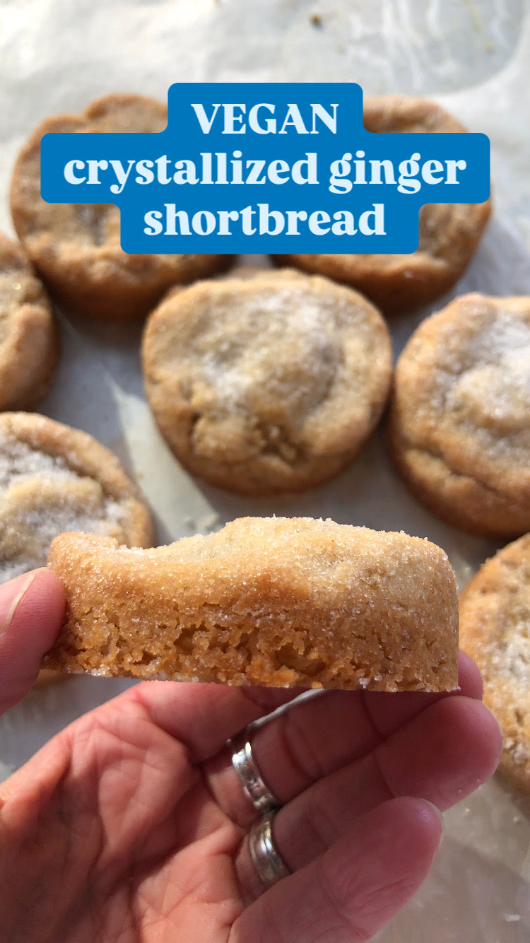 8 Crystallized Ginger Shortbreads (VEGAN)